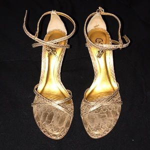 Gold Carlos Santana strappy heels